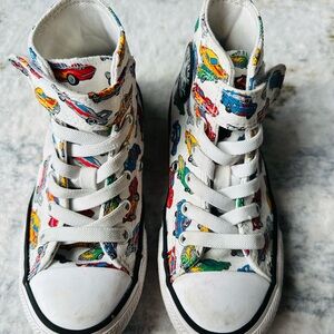Converse Kids Sneakers - White with Multicolor Car Print
